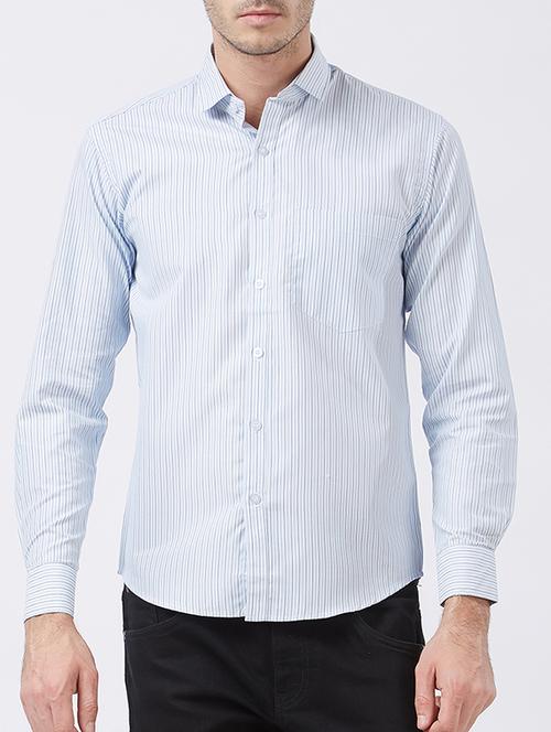 blue cotton blend casual shirt - 15418318 - Standard Image - 1