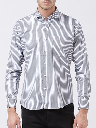 grey cotton blend casual shirt - 15418319 - Very Small Image - 1