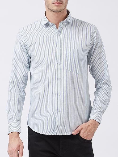 white cotton blend casual shirt - 15418324 - Standard Image - 1