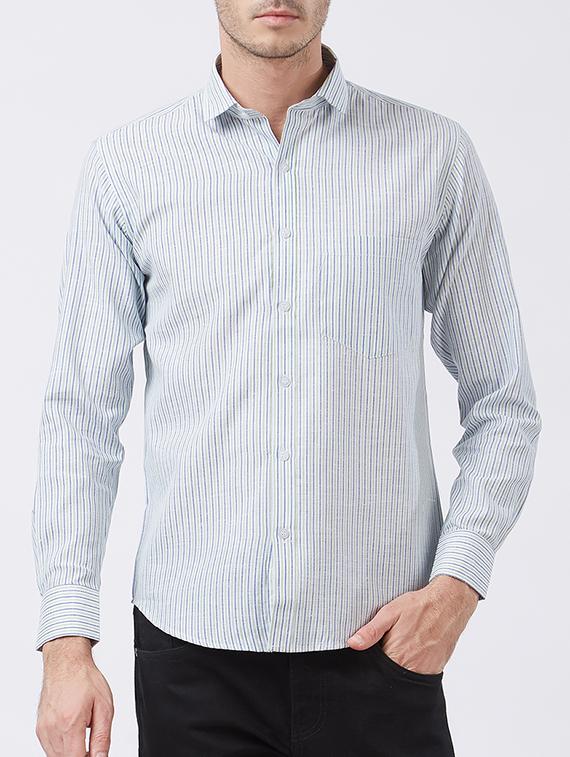 white cotton blend casual shirt - 15418324 - Zoom Image - 1