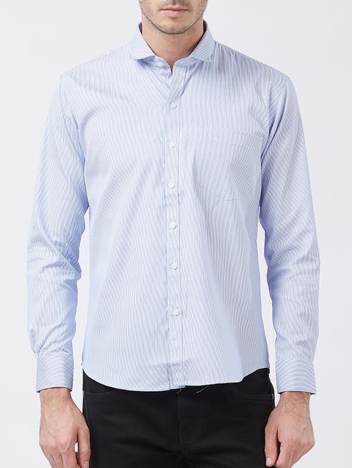 blue cotton blend casual shirt - 15418325 - Very Small Image - 1