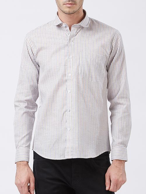 yellow cotton blend casual shirt - 15418329 - Very Small Image - 1