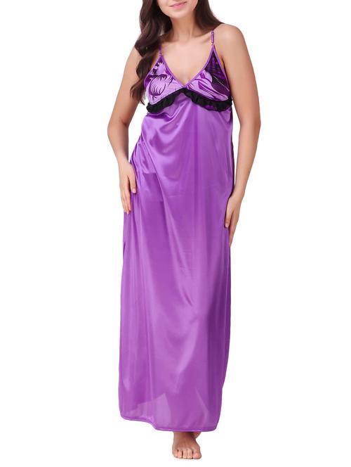 frill trim cami nighty - 15418366 - Standard Image - 1