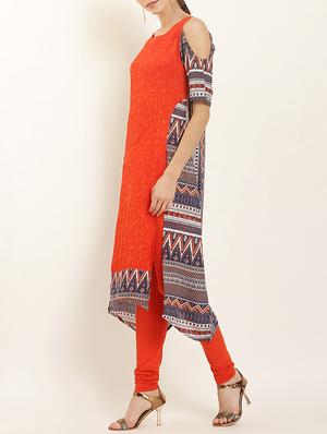 asymmetric printed kurta - 15418393 - Standard Image - 2