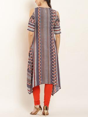 asymmetric printed kurta - 15418393 - Standard Image - 3