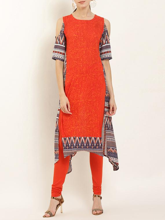 asymmetric printed kurta - 15418393 - Zoom Image - 1