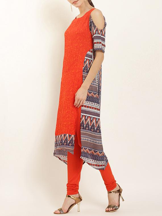 asymmetric printed kurta - 15418393 - Zoom Image - 2
