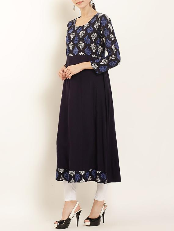 flared printed kurta - 15418408 - Zoom Image - 2