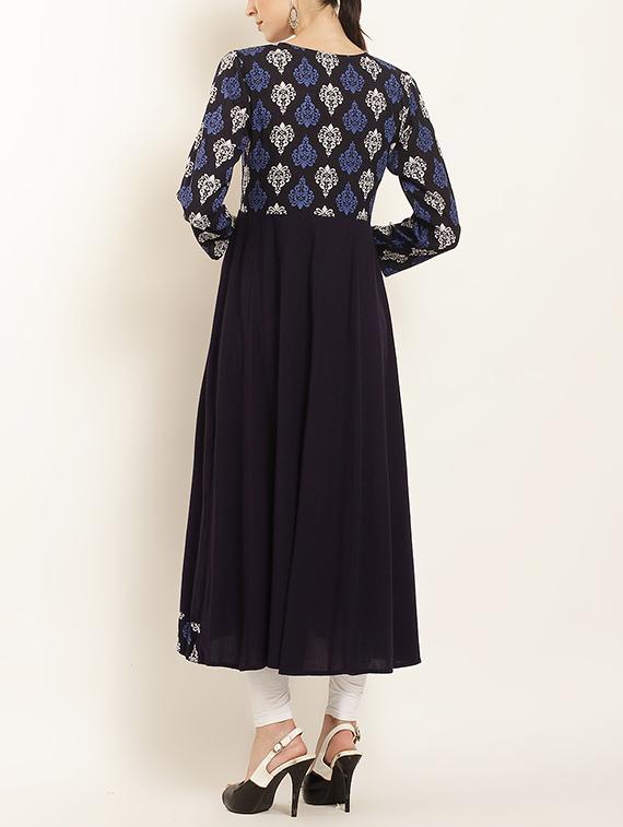 flared printed kurta - 15418408 - Zoom Image - 3