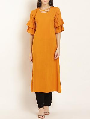straight layered sleeves kurta - 15418414 - Standard Image - 1