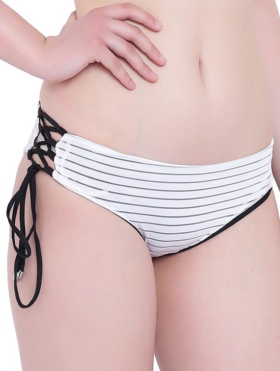 side lace up striped bikini panty - 15418861 - Zoom Image - 2