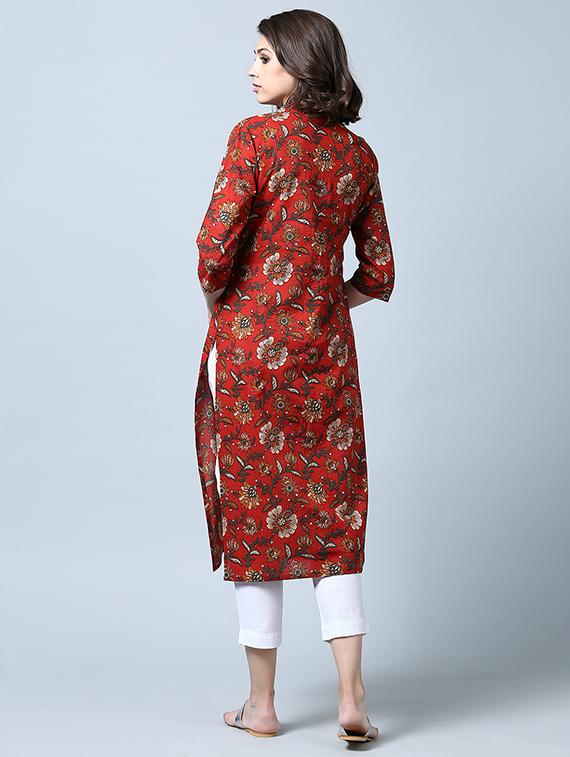 straight printed kurta - 15418892 - Zoom Image - 3