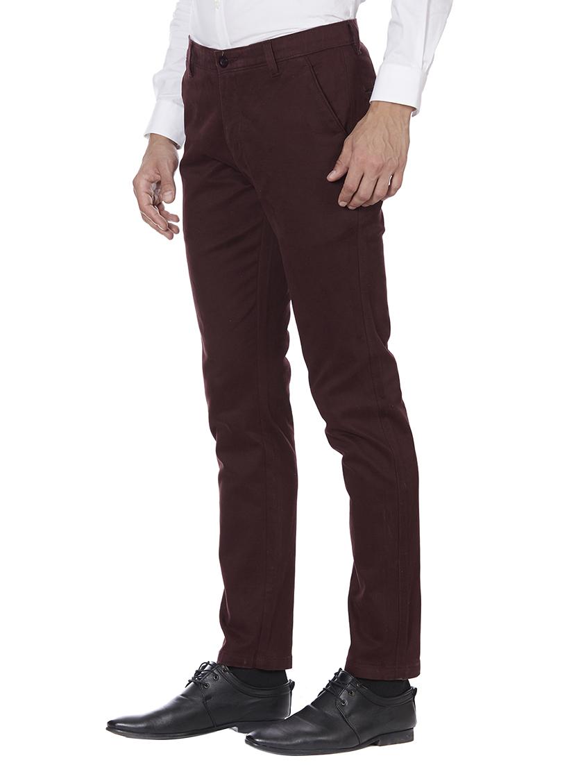 maroon cotton chinos - 15418909 - Zoom Image - 2