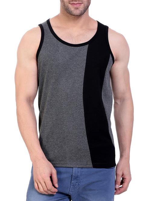 grey cotton blend vest - 15419035 - Standard Image - 1