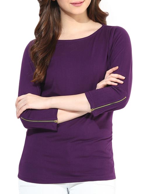 zipper detail knitted tee - 15419084 - Standard Image - 1