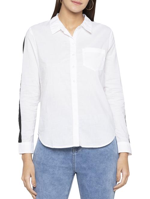 Contrast binding pocket patch shirt - 15419156 - Standard Image - 1