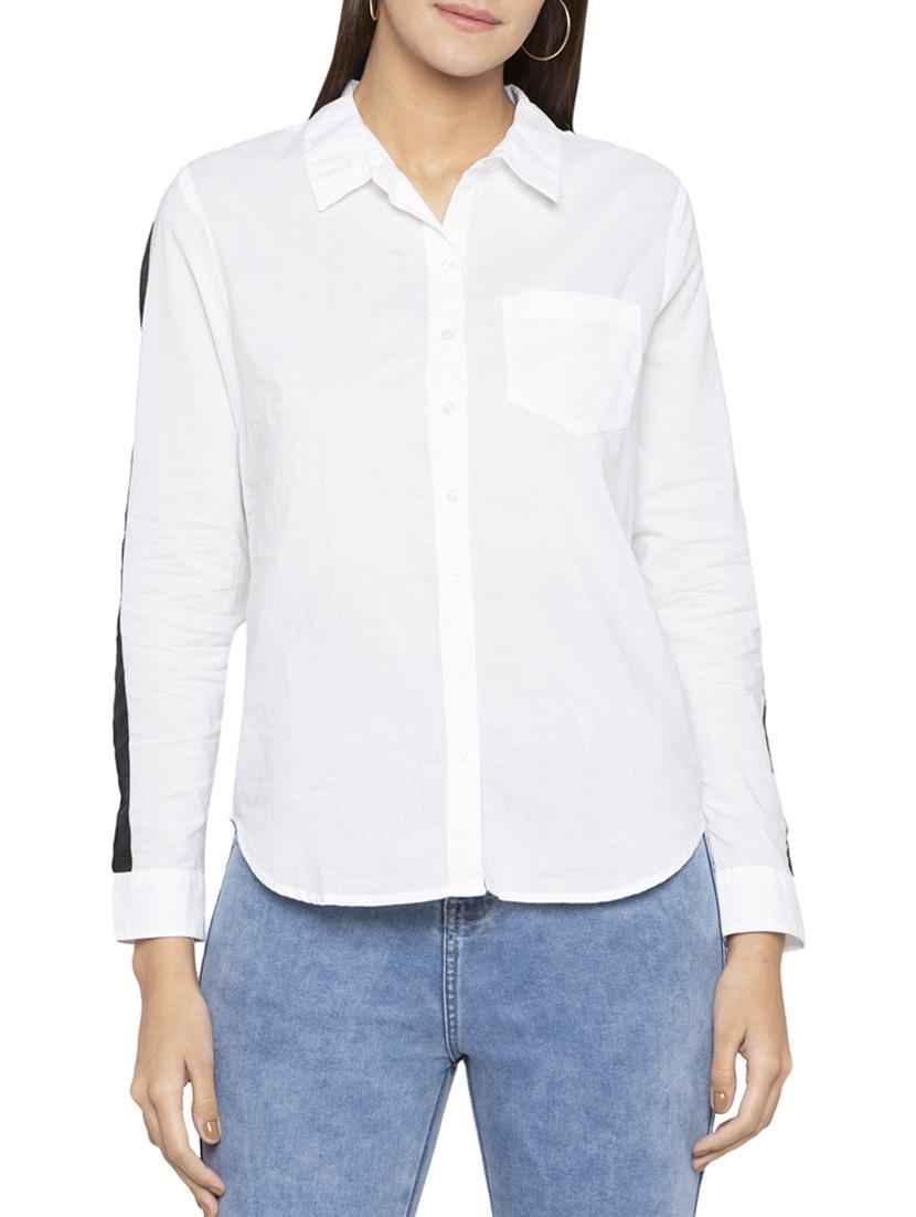 Contrast binding pocket patch shirt - 15419156 - Zoom Image - 1