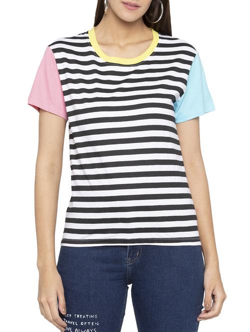 short sleeved striped tee - 15419164 - Standard Image - 1