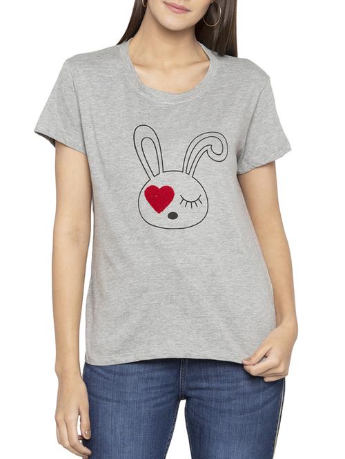 toweling applique graphic tee - 15419176 - Standard Image - 1