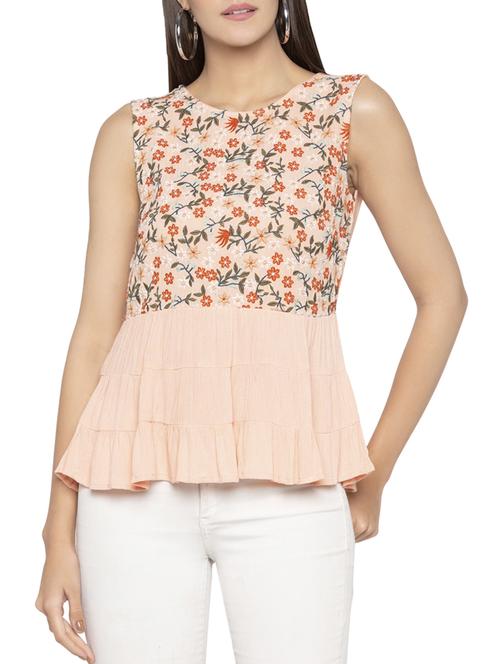 embroidered sleeveless tiered top - 15419186 - Very Small Image - 1