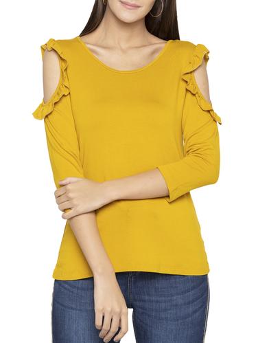 cold shoulder ruffle detail top - 15419189 - Very Small Image - 1