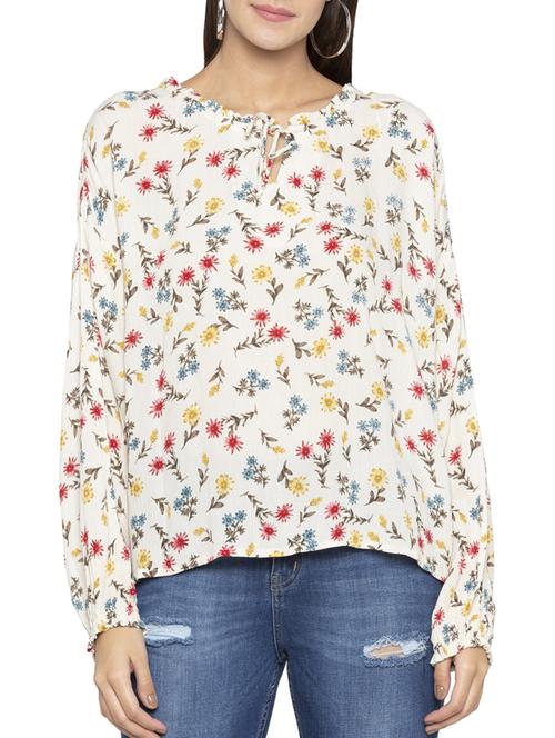 tie-up neck floral top - 15419193 - Very Small Image - 1