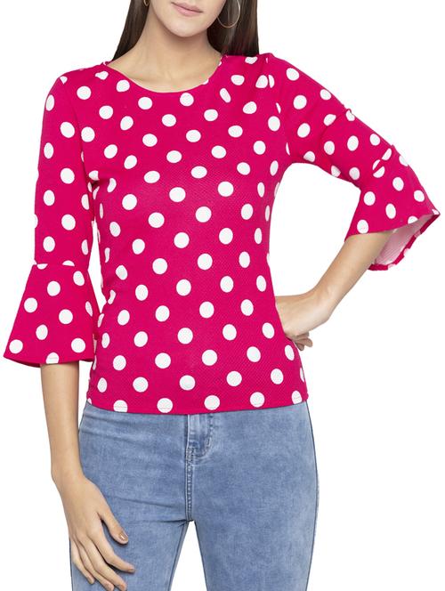 bell sleeved polka dotted top - 15419195 - Standard Image - 1