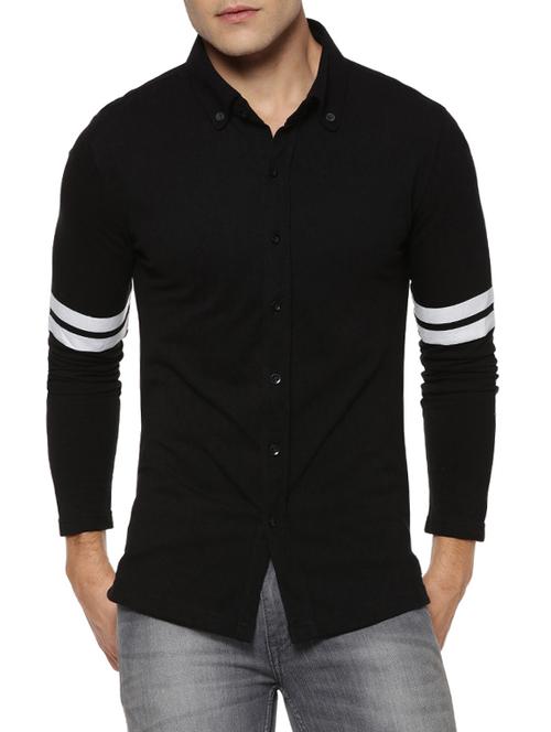 black cotton casual shirt - 15419462 - Standard Image - 1