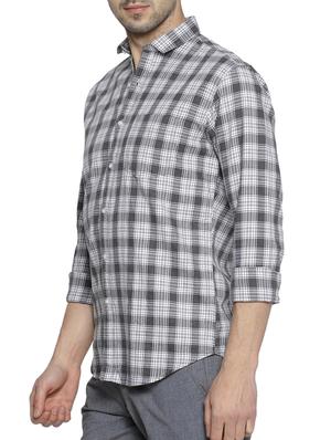 grey checkered casual shirt - 15419465 - Standard Image - 2