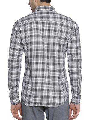 grey checkered casual shirt - 15419465 - Standard Image - 3