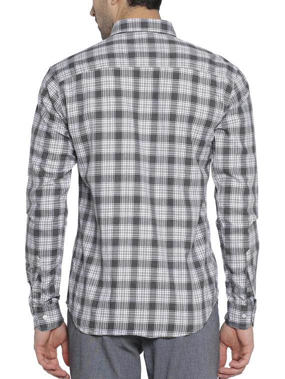 grey checkered casual shirt - 15419465 - Zoom Image - 3