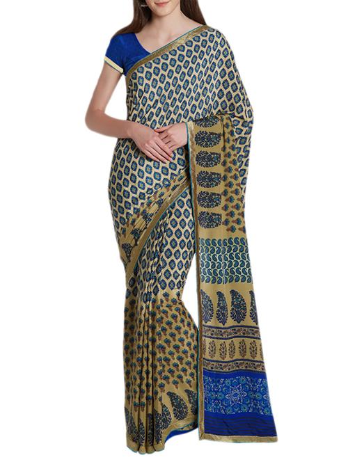 Ditsy floral printed saree with blouse - 15419476 - Standard Image - 1