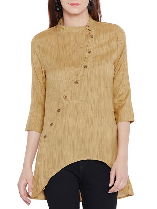 mandarin collar asymmetric tunic - 15419517 - Standard Image - 1