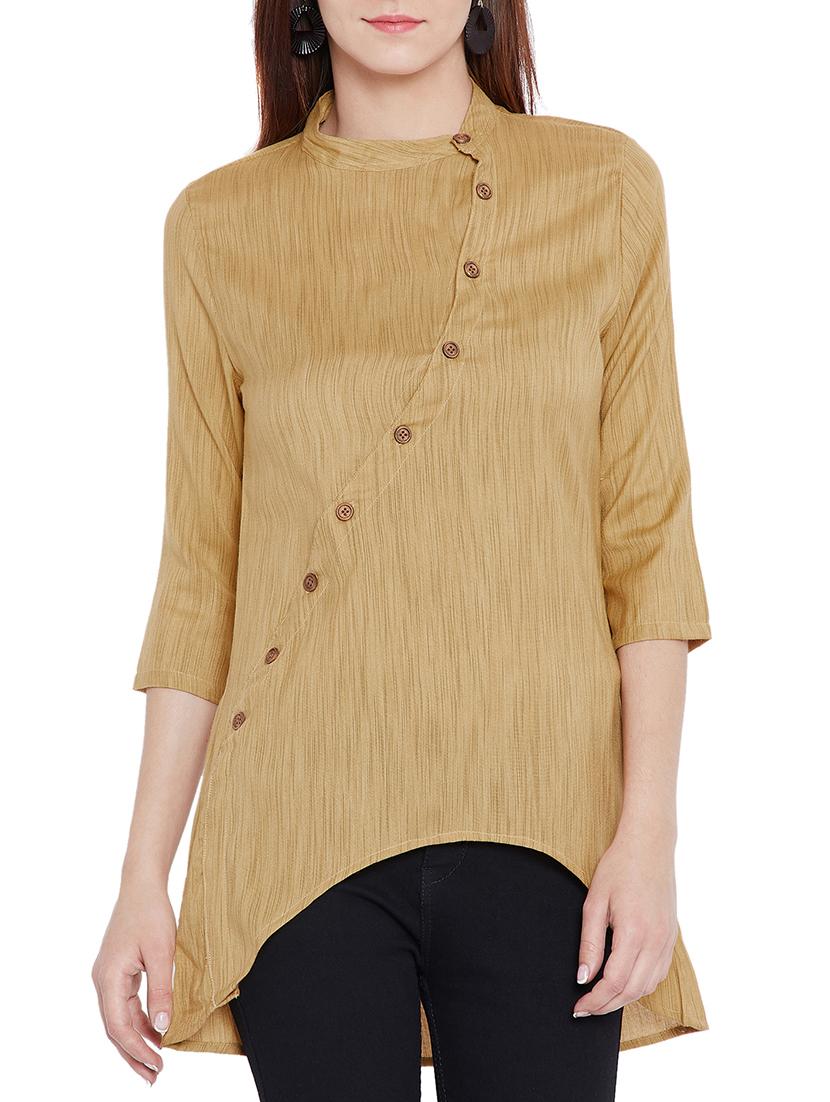 mandarin collar asymmetric tunic - 15419517 - Zoom Image - 1