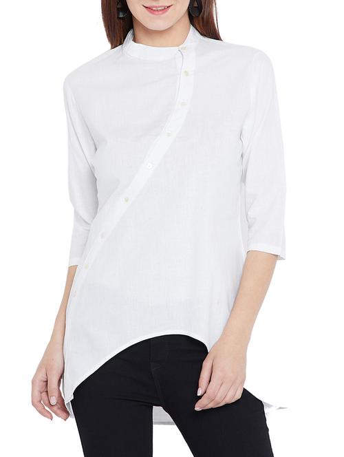 Asymmetrical closure high-low tunic - 15419518 - Standard Image - 1