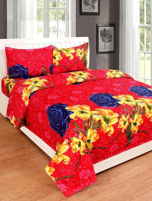 Cotton Double bedsheet with 2 pillow covers - 15419731 - Very Small Image - 1