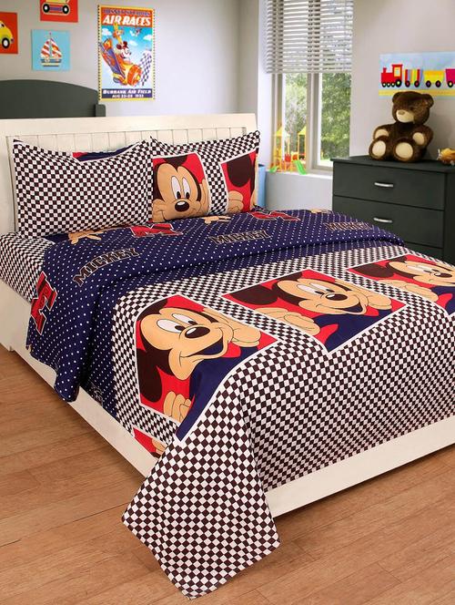 Cotton Double bedsheet with 2 pillow covers - 15419738 - Very Small Image - 1