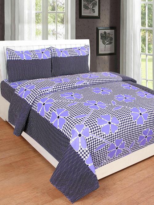 Cotton Double bedsheet with 2 pillow covers - 15419743 - Very Small Image - 1