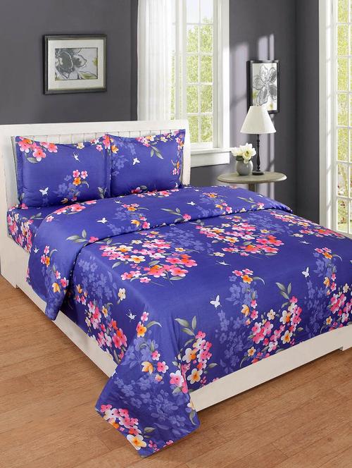 Cotton Double bedsheet with 2 pillow covers - 15419753 - Very Small Image - 1
