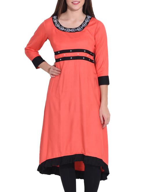 High low embroidered kurta - 15419785 - Very Small Image - 1