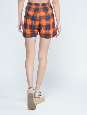 high waist checkered shorts - 15419865 - Standard Image - 3