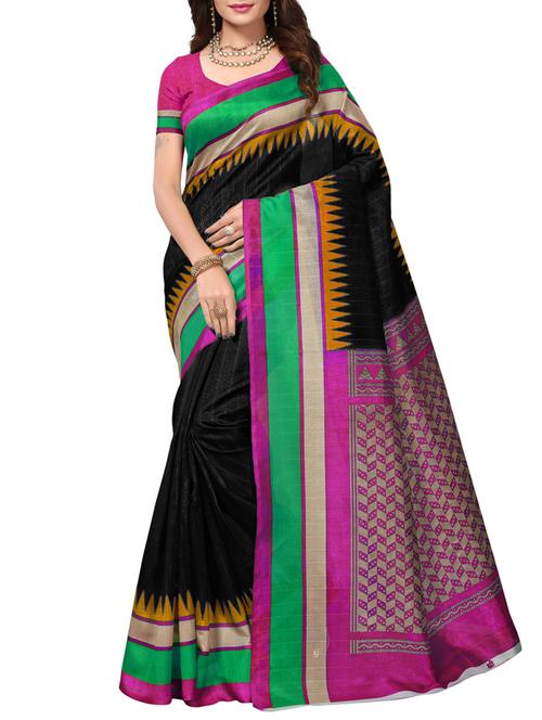 Temple bordered bhagalpuri saree with blouse - 15419895 - Standard Image - 1