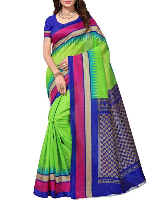 Temple bordered bhagalpuri saree with blouse - 15419897 - Standard Image - 1