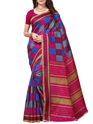Geometrical Bhagalpuri Saree with blouse - 15419899 - Very Small Image - 1