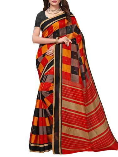 Geometrical Bhagalpuri Saree with blouse - 15419900 - Very Small Image - 1