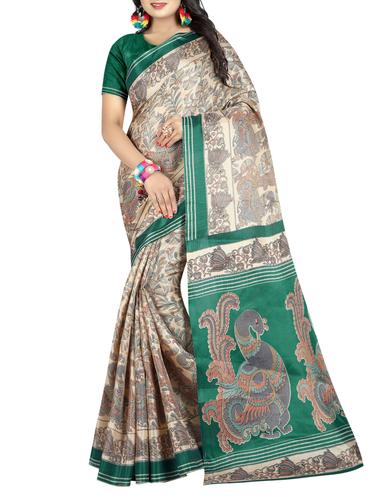 Conversational pallu printed saree with blouse - 15419927 - Very Small Image - 1