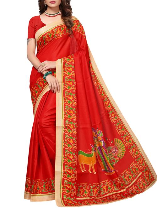 Conversational bordered saree with blouse - 15419930 - Standard Image - 1