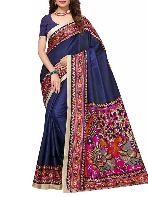 Multicolored pallu bordered saree with blouse - 15419933 - Standard Image - 1