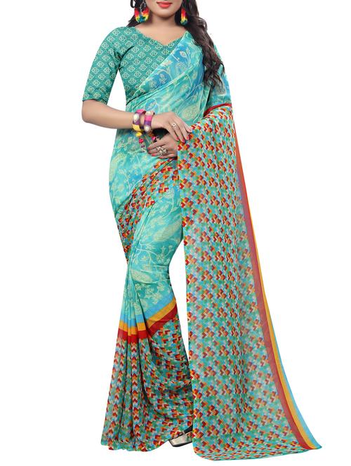 Paisley Printed saree with blouse - 15419962 - Very Small Image - 1