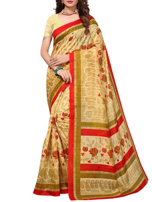 floral bhagalpuri saree with blouse - 15420161 - Very Small Image - 1